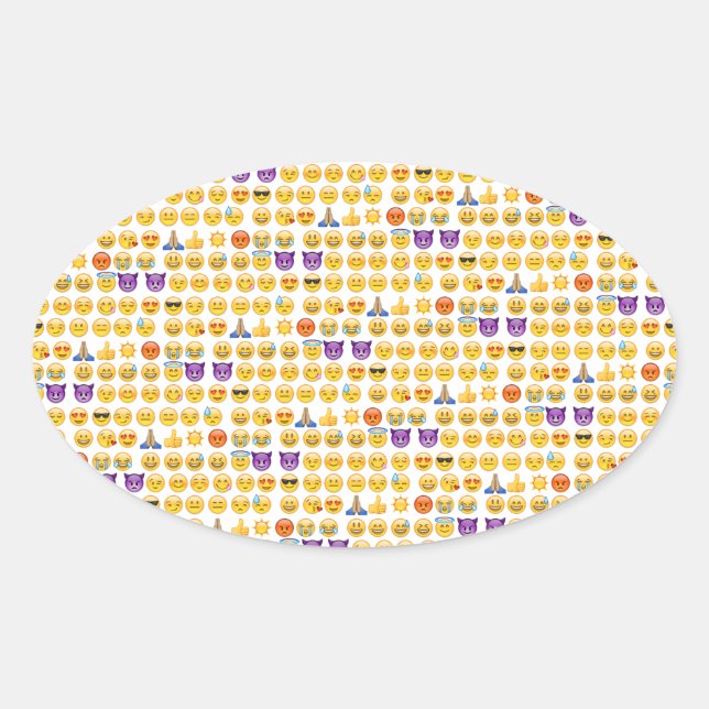 Adesivo Oval sobrecarga emoji (Frente)