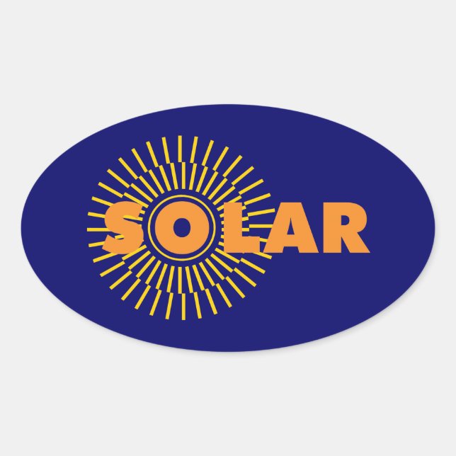Adesivo Oval Solar Power Sun (Frente)