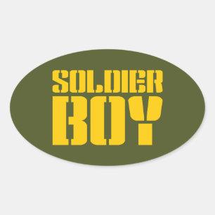 ADESIVO OVAL SOLDIER BOY