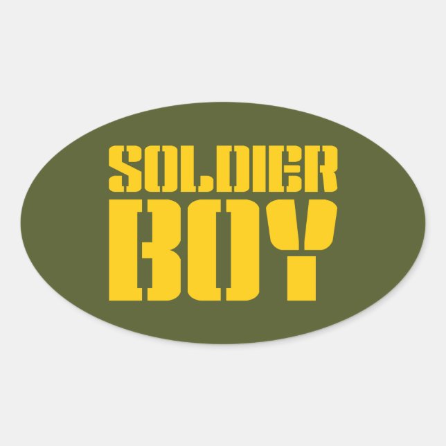 ADESIVO OVAL SOLDIER BOY (Frente)