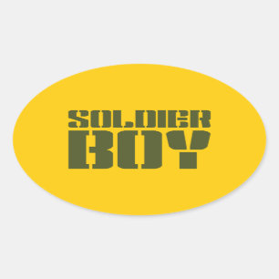 ADESIVO OVAL SOLDIER BOY