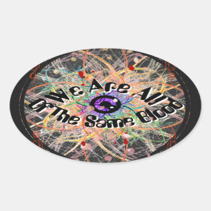 Adesivo Oval Somos todos da mesma unidade sanguínea