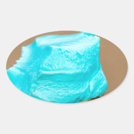 Adesivo Oval Sorvete com macro waffle