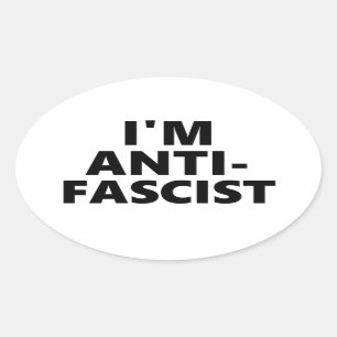 Adesivo Oval Sou anti-fascista