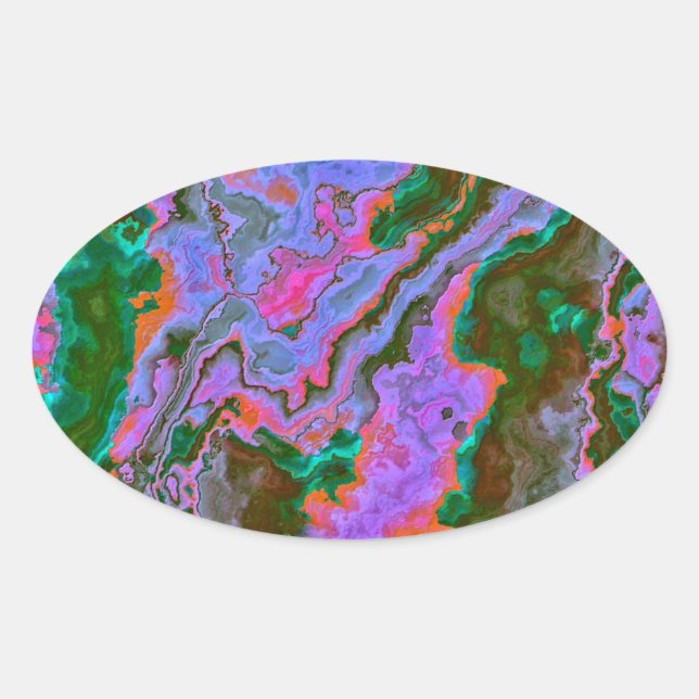Adesivo Oval Sour Marble (Frente)