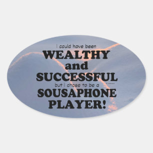 Adesivo Oval Sousaphone Wealthy & Successous Oval Sticker