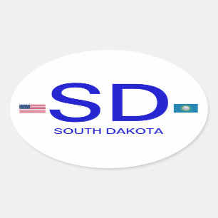 Adesivo Oval South Dakota * autocolante no vidro traseiro do