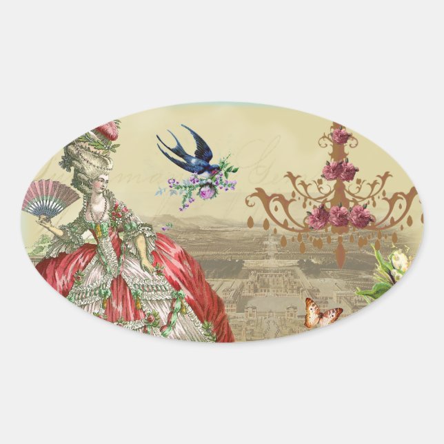 Adesivo Oval Souvenirs de Versailles (Frente)