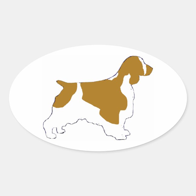 Adesivo Oval Spaniel de solha (Frente)