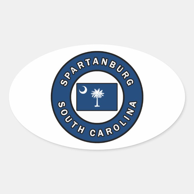 Adesivo Oval Spartanburg Carolina do Sul (Frente)