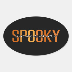 Adesivo Oval Spooky Season Orange Shades Halloween