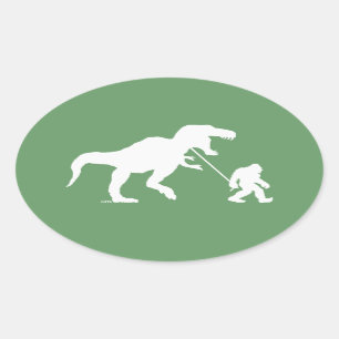 Adesivo Oval Squatchin ido com T-rex