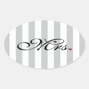 Adesivo Oval Sra. Wife Bride Clique para Personalizar as faixas