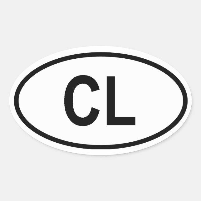 Adesivo Oval Sri Lanca "CL" (Frente)