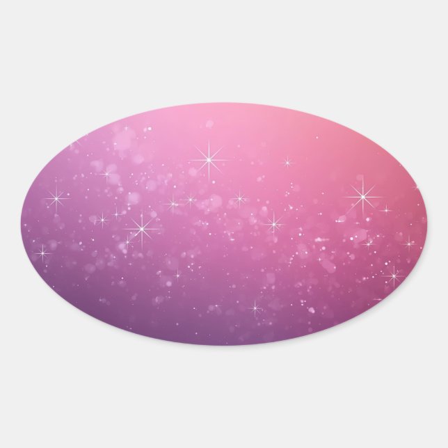 Adesivo Oval Stars In Pink Space (Frente)