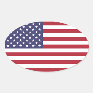 Adesivo Oval Sticker American Flag Oval