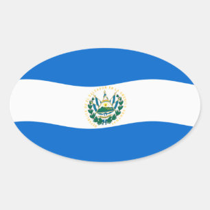 Adesivo Oval Sticker El Salvador