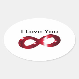 Adesivo Oval Sticker - Eu te amo - Infinito