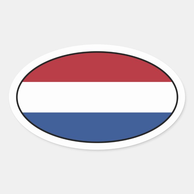 Adesivo Oval Sticker Holandês Flag Oval (Frente)