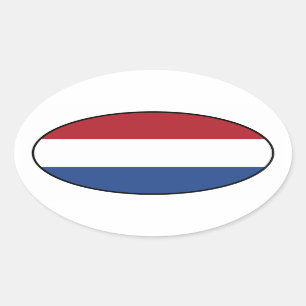 Adesivo Oval Sticker Holandês Flag Oval