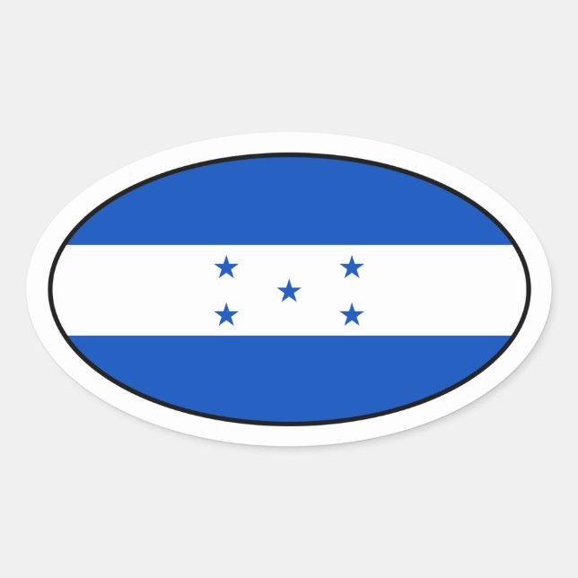 Adesivo Oval Sticker Oval de Sinalizador Honduras (Frente)