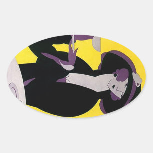 Adesivo Oval Sticker Vintage Tarde Tarde Tea Art Deco Sharp Lad