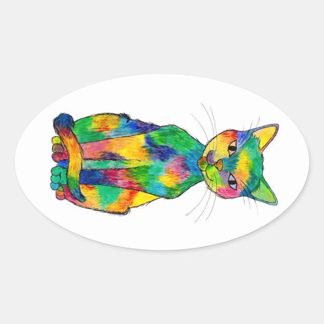 Adesivo Oval Stickers do Rainbow (Frente)