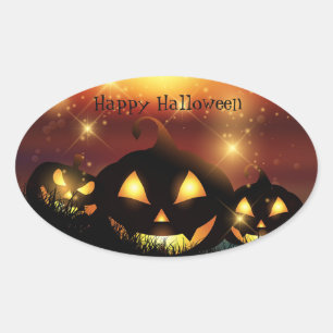 Adesivo Oval Stickers Halloween