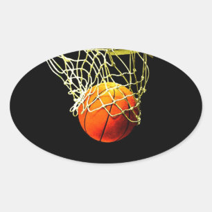 Adesivo Oval Stickers Oval de Basquete