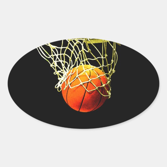 Adesivo Oval Stickers Oval de Basquete (Frente)