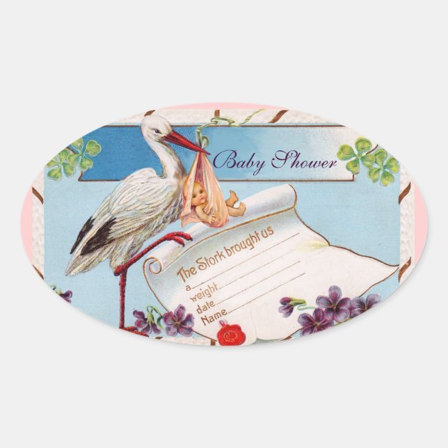 ADESIVO OVAL STORY BABY GIRL CHÁ 2 (Frente)