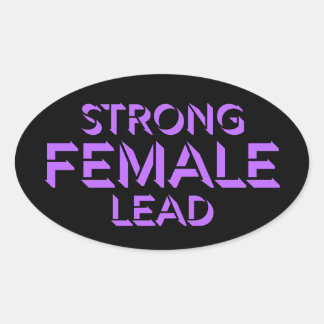 Adesivo Oval Strong Female Lead Feminist Empowerment Quote Logo