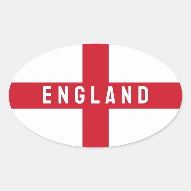 Adesivo Oval Stylized England Flag (Frente)