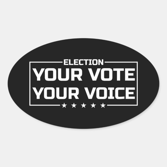 Adesivo Oval Sua Votação Sua Voz fonte branca (Frente)