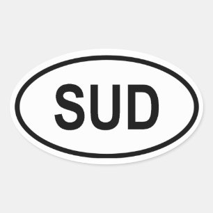 Adesivo Oval Sudão "SUD"