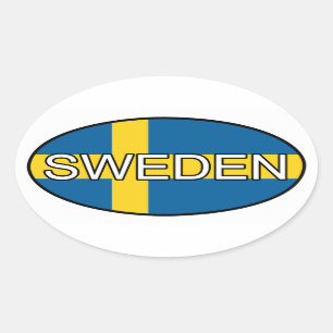 Adesivo Oval Suecia Euro Sticker