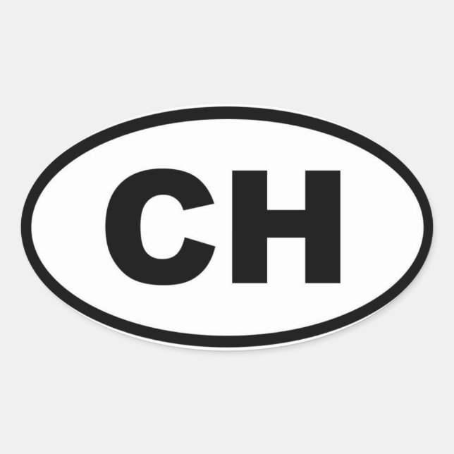 Adesivo Oval Suiça - CH - Europeu (Frente)