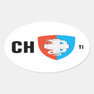 Adesivo Oval Suíça Suisse Svizzera Svizra Switzerland Kleber