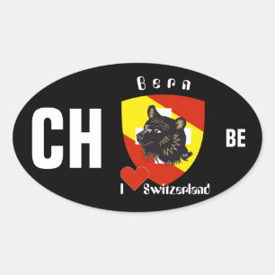 Adesivo Oval Suíça Suisse Svizzera Svizra Switzerland Kleber