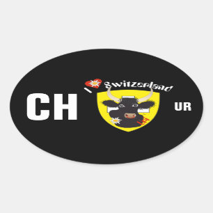 Adesivo Oval Suíça Suisse Svizzera Svizra Switzerland Kleber