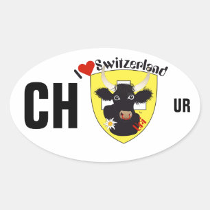 Adesivo Oval Suíça Suisse Svizzera Svizra Switzerland Kleber