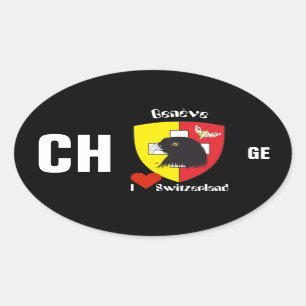 Adesivo Oval Suíça Suisse Svizzera Svizra Switzerland Kleber