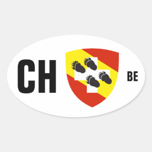 Adesivo Oval Suíça Suisse Svizzera Svizra Switzerland Kleber