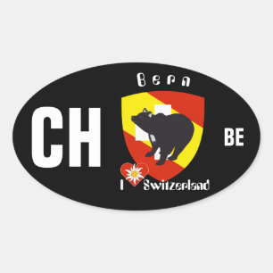 Adesivo Oval Suíça Suisse Svizzera Svizra Switzerland Kleber