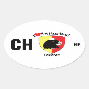 Adesivo Oval Suíça Suisse Svizzera Svizra Switzerland Kleber