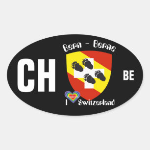 Adesivo Oval Suíça Suisse Svizzera Svizra Switzerland Kleber