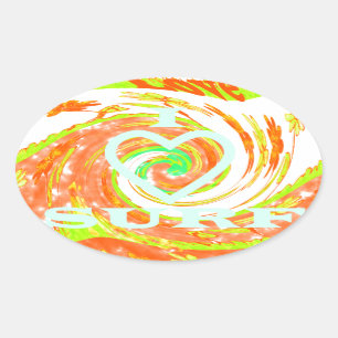 Adesivo Oval Summer Time Floral Eu adoro arte inspiradora Surf