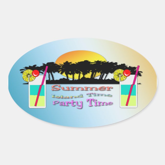 Adesivo Oval Summer - Time Sticker (Frente)