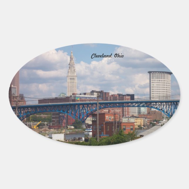 Adesivo Oval Sunny Cleveland Ohio Oval Sticker (Frente)