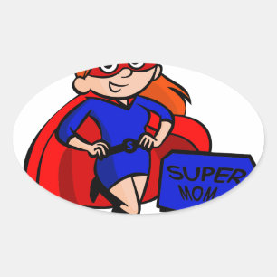 Adesivo Oval super-mãe